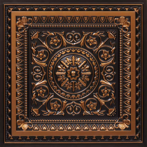 La Scala - Faux Tin Ceiling Tile - #223 - Antique Copper