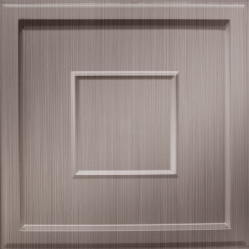 Inset Coffer - MirroFlex - Ceiling Tiles 4 Pack (24x24) - 16 Sq.Ft. - Brushed Nickel