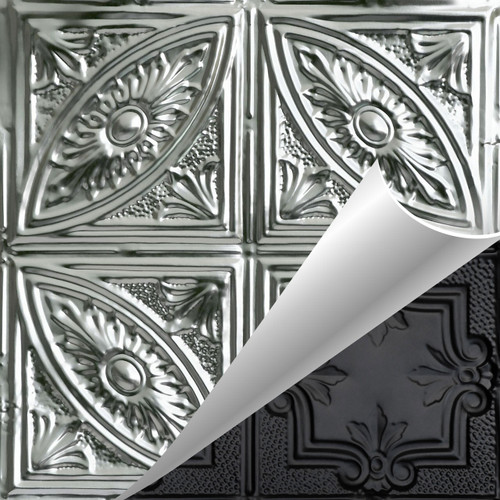 Powder Coated - Tin - Wall and Ceiling Patterns - #311 - 24"x24" - Black (This Is Reference For Finish Only Not The Design)
