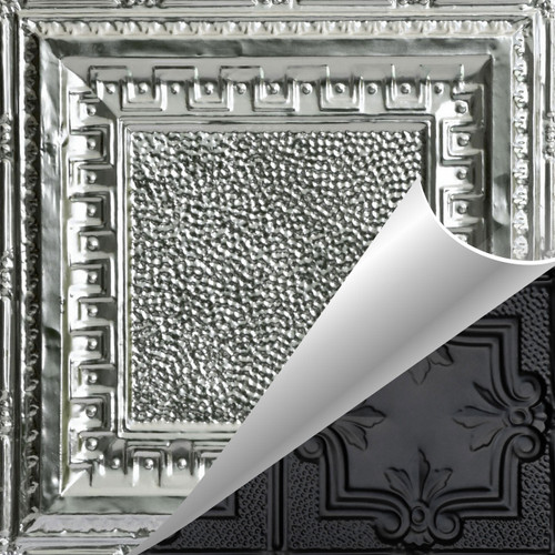 Powder Coated - Tin - Wall and Ceiling Patterns - #528 - 24"x24" - Black (This Is Reference For Finish Only Not The Design)