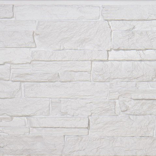 Tritan BP - 24 in x 48 in x 1.75 in Canyon's Edge Stack Stone Panel - Coconut White (7 sq. ft / per panel)