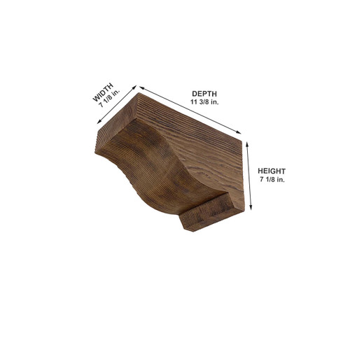 Majestic Faux Wood Corbel 7 1/8 in x 7 1/8 in x 11 3/8 in - Measurement