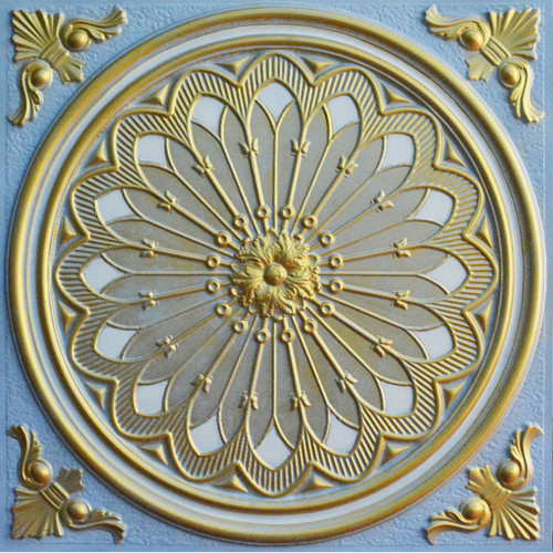 Rose Window VI - FAD Hand Painted Ceiling Tile - #CTF-007-6