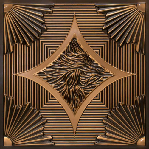 201-Sunset Boulevard- Faux Tin Ceiling Tile 24" x 24" -Antique Gold