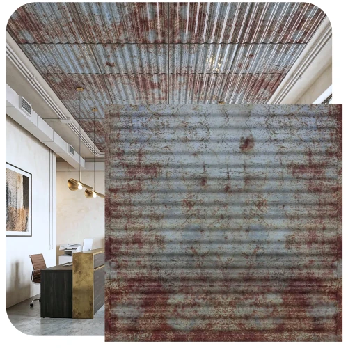 Faux Tin Ceiling Tile #261 - 24" x 24" - Old - Tin - Roof 