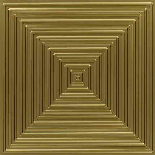 Pyramid Step - Faux Tin Ceiling Tile - Glue up - 24 in x 24 in - #363 - Brass