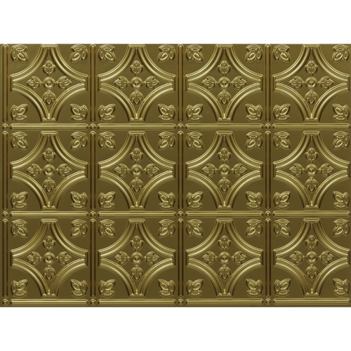 Faux Tin - Backsplash Tile 24 in x 18 in - #3101 - (Pack of 15) / 45 sqft - Brass