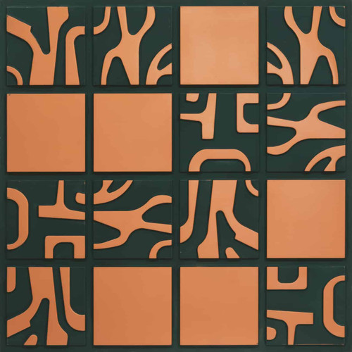 Faux Tin Ceiling Tile - Glue up - 24 in x 24 in - #343 - Royal Green