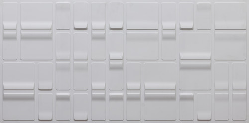 Block Rhythm - Faux Tin Wall Panels - 24 in x 48 in - #6004 - White Matte