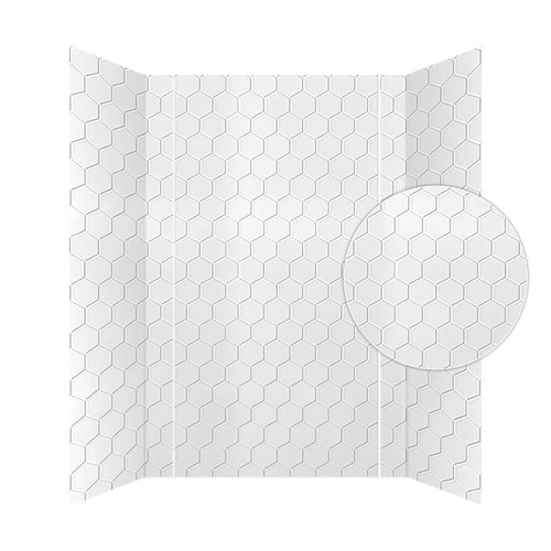 Hex Tile Shower Wall Panels Surround - Gloss White