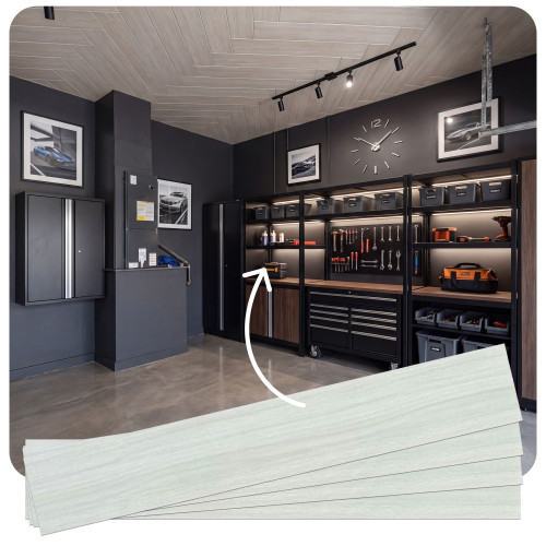 Foam Wood Ceiling Planks 39 in x 6 in Washed Oak - Packs