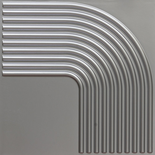 Flex Turn - Peel and Stick - Faux Tin Wall Panels - 12 in x 12 in - #9012 - (Pack of 20) / 20 sqft - Silver