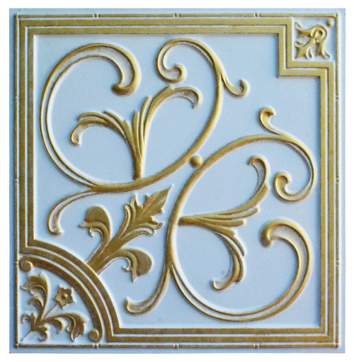 Lilies and Swirls - FAD Hand Painted Ceiling Tile 24 in X 24 in - #CTF-031