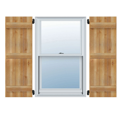 TimberCraft Joined Board-n-Batten Shutters, Rough Sawn Western Red Cedar (Per Pair) - 10.75 in. Width -  Without Z Bar
