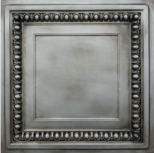 LOT # 3103 #DCT06 Aged Silver (100 SQ FT) 25 PCS  Drop in / Glue up Ceiling Tile in PVC