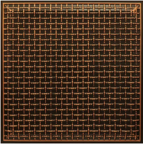 LOT # 3110 #248 Antique Copper (100 SQ FT) 25 PCS  Drop in / Glue up Ceiling Tile in PV