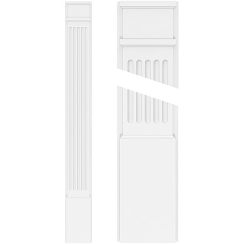 TruCraft Fluted Pilaster w/ Decorative Capital & Base, Architectural Grade PVC