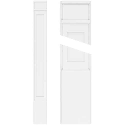 TrueCraft Flat Panel Pilaster with Decorative Capital & Base, Architectural Grade PVC