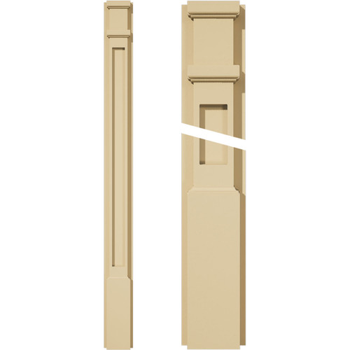 Signature Urethane Flat Panel Pilaster with Decorative Capital & Base, High Density Milled Urethane