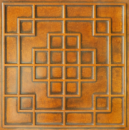 Metro Grid - Faux Tin Ceiling Tile - 24 in x 24 in - #DCT82 - Archaic Copper
