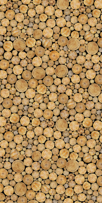 Log Ends Photographic Illustrated Fusion 4 ft. x 8 ft. Glue-Up FRP Wall Panel