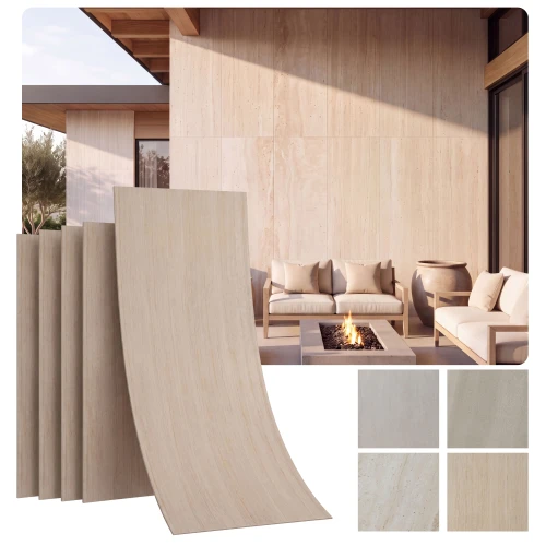 Roman - Travertine - Exterior - Flexible - Clay - Stone - 4 - ft - x - 8 - ft - Limestone 