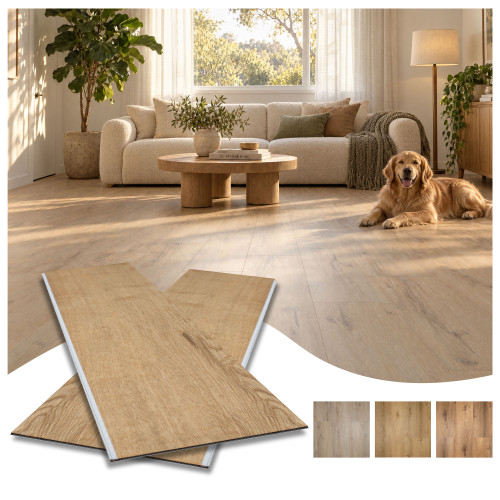 Blues SPC Vinyl Flooring Planks - 48 in x 12 in - Walker Oak - Covers 20.03 sq. ft. per pack