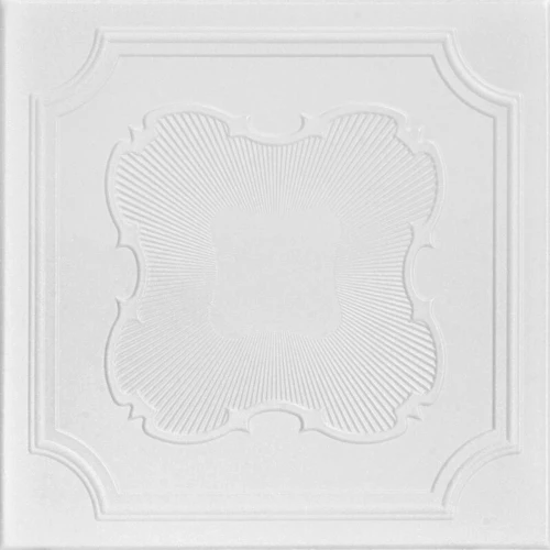 Coronado 20 in x 20 in Glue-up Styrofoam Ceiling Tile Pack - #R74 - Plain White (Unpainted)