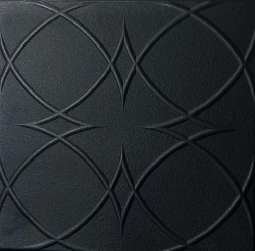 Circles and Stars 20 in x 20 in Glue-up Styrofoam Ceiling Tile Pack - #R82 - Black Matte