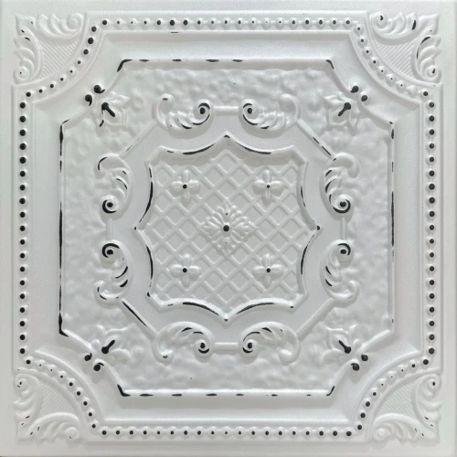 Bijou and Bee Bee 20 in x 20 in Glue-up Styrofoam Ceiling Tile Pack - #R126 - Old Black White