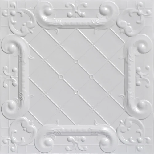 Romeo, Romeo - Powder Coated - Tin Ceiling Tile - #502 - 24"x24" - White