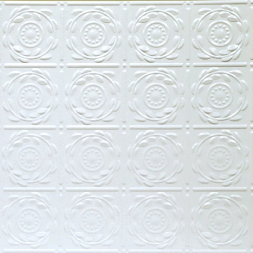 Powder Coated - Tin - Wall and Ceiling Patterns - #208 - 24"x24" - Eggshell White