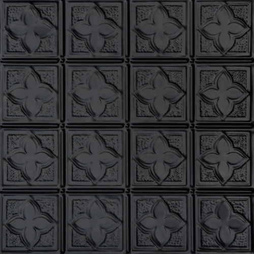 Clover - Tin Ceiling Tile  - 24 in x 24 in - #203 - Black