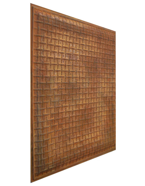 Rustic Lattice IV - FAD Faux Patina Finish Hand Painted ...
