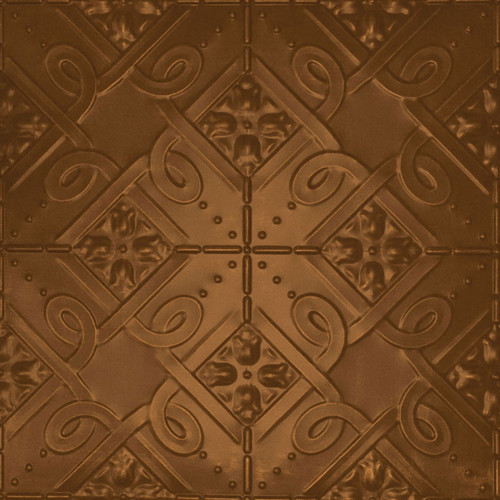 Soho - Shanko - Hand Painted - Tin Ceiling Tile - #304 - 24"x24" - Antique Copper