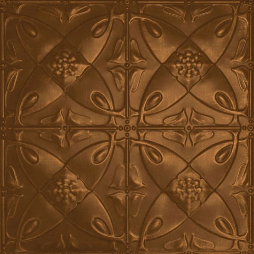 Holland - Hand Painted - Tin Ceiling Tile - #305 - 24"x24" - Antique Copper