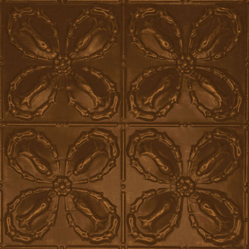 Dumont - Shanko - Hand Painted - Tin Ceiling Tile - #300 - 24"x24" -  Antique Copper