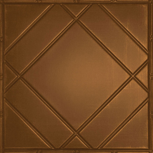 All That Jazz - Hand Painted - Tin Ceiling Tile - #517 - 24"x24" - Antique Copper