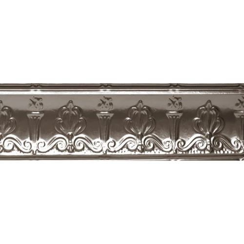 Moonlit Seashore - Hand Painted Tin Cornice - 6.4 in. Wide 48 in. Long - #705 - Antique Rustic Black