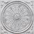 Rose Window - Faux Tin Ceiling Tile  - #238 - 24" x 24" - Distressed Silver