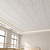 Elizabethan Shield - Faux Tin Ceiling Tile - 24 in x 24 in - #DCT 04 - Old Black White - Installed