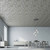 Elizabethan Shield - Faux Tin Ceiling Tile - 24 in x 24 in - #DCT 04 - Antique White - Installed