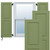 Enduracore Composite Two Equal Raised Panel Shutters (Per Pair) - Moss Green