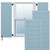 EnduraCore Composite Horizontal Slat Framed Modern Style Shutters (Per Pair) - Peaceful Blue