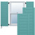 EnduraCore Composite Horizontal Slat Framed Modern Style Shutters (Per Pair) - Pure Turquoise