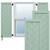 EnduraCore Composite Single Panel Herringbone Modern Style Shutters (Per Pair) - Seaglass
