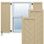 EnduraCore Composite Single Panel Herringbone Modern Style Shutters (Per Pair) - Natural Twine