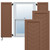 EnduraCore Composite Single Panel Chevron Modern Style Shutters (Per Pair) - Burnt Toffee