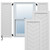 EnduraCore Composite Single Panel Chevron Modern Style Shutters (Per Pair) - White