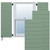 EnduraCore Composite Horizontal Slat Modern Style Shutters (Per Pair) - Track Green
